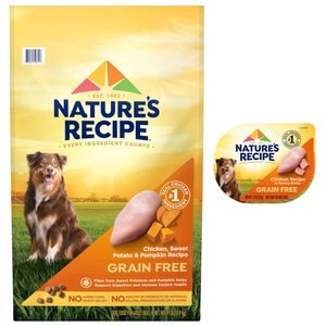 Nature's Recipe Grain-Free Chicken, Sweet Potato & Pumpkin Recipe Dry Food + Chicken Recipe in Broth Wet Dog Food