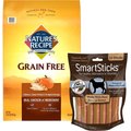 Nature's Recipe Grain-Free Chicken, Sweet Potato & Pumpkin Recipe Dry Food + SmartBones SmartSticks Peanut Butter Chews Dog Treats