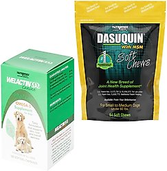 Nutramax Welactin Canine Omega-3 Softgel Capsules + Dasuquin with MSM Soft Chews Joint Health Small/Medium Dog Supplement