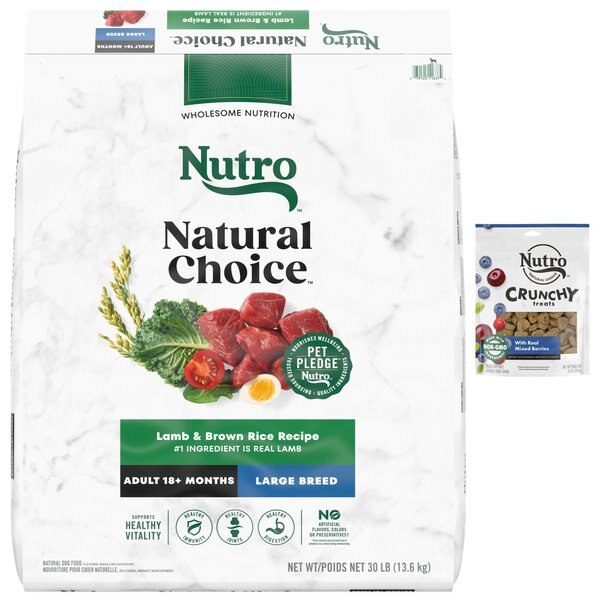 Nutro Natural Choice Large Breed Adult Lamb & Brown Rice Recipe Dry Food + Crunchy with Real Mixed Berries Dog Treats slide 1 of 7
