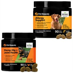 PetHonesty Allergy Support Immunity Strength & Digestive Health + Hemp Mobility Snacks Hip + Joint Support Soft Chews Dog Supplement