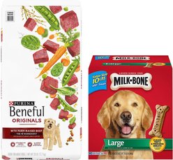 Purina Beneful Originals with Real Beef Dry Food + Milk-Bone Original Large Biscuit Dog Treats
