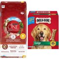 Purina ONE SmartBlend Healthy Weight High Protein Formula Adult Dry Food + Milk-Bone Original Large Biscuit Dog Treats