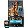 Purina Pro Plan Adult Large Breed Chicken & Rice Formula Dry Food, 47-lb bag + Focus Chicken & Rice Entree Chunks in Gravy Canned Dog Food