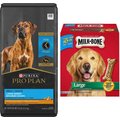 Purina Pro Plan Adult Large Breed Shredded Blend Chicken & Rice Formula Dry Food + Milk-Bone Original Large Biscuit Dog Treats