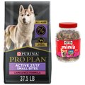 Purina Pro Plan All Life Stages Small Bites Lamb & Rice Formula Dry Food + Milk-Bone Mini's Flavor Snacks Beef, Chicken & Bacon Flavored Biscuit Dog Treats