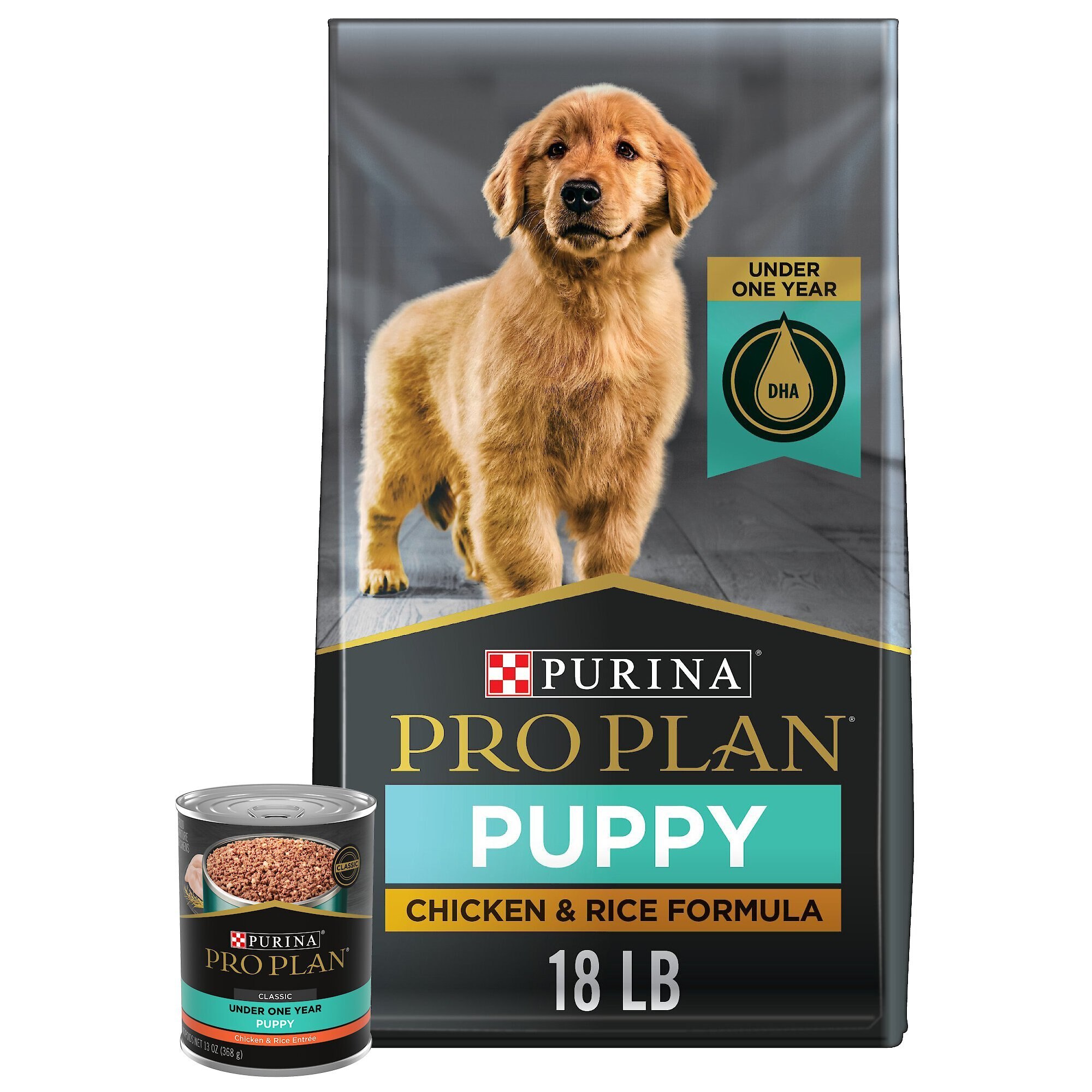 PURINA PRO PLAN Puppy Chicken & Rice Formula Dry + Canned Dog Food ...