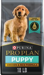 Purina Pro Plan Puppy Chicken & Rice Formula Dry, 18-lb bag + Canned Dog Food slide 2 of 9