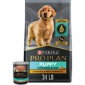 Purina Pro Plan Puppy Shredded Blend Chicken & Rice Formula with Probiotics Dry + Canned Dog Food