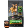 Purina Pro Plan Shredded Blend Adult Small Breed Chicken & Rice Formula Dry Food, 18-lb bag + Canned Dog Food