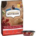 Rachael Ray Nutrish Natural Beef, Pea, & Brown Rice Recipe Dry Food + True Acre Foods Hearty Stews, Beef & Vegetable Recipe Wet Dog Food