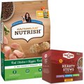 Rachael Ray Nutrish Natural Chicken & Veggies Recipe Dry Food + True Acre Foods Hearty Stews Variety Pack Wet Dog Food