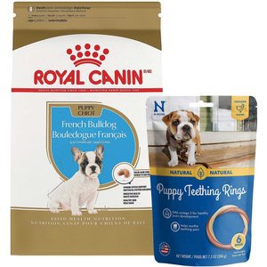 Royal Canin French Bulldog Puppy Dry Food + N-Bone Puppy Teething Ring Chicken Flavor Dog Treats