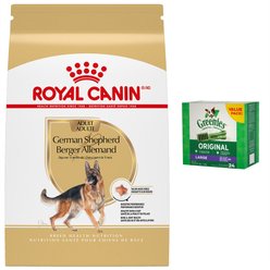 Royal Canin German Shepherd Adult Dry Food + Greenies Large Dental Dog Treats