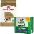 Royal Canin German Shepherd Adult Dry Food + Greenies Large Dental Dog Treats