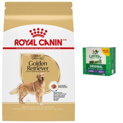 Royal Canin Golden Retriever Adult Dry Food + Greenies Large Dental Dog Treats