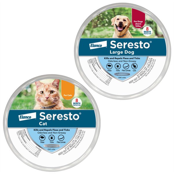 Seresto Flea & Tick Collar for Dogs, over 18-lbs + Flea & Tick Collar for Cats slide 1 of 9