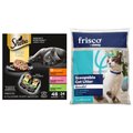 Sheba Perfect Portions Grain-Free Multipack Roasted Chicken, Gourmet Salmon & Tender Turkey Cuts in Gravy Food Trays + Frisco Multi-Cat Unscented Clumping Clay Cat Litter