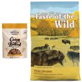 Taste of the Wild High Prairie Grain-Free Dry Food + American Journey Peanut Butter Recipe Grain-Free Oven Baked Crunchy Biscuit Dog Treats