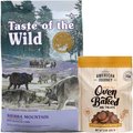 Taste of the Wild Sierra Mountain Grain-Free Dry Food + American Journey Peanut Butter Recipe Grain-Free Oven Baked Crunchy Biscuit Dog Treats