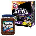 Temptations Savory Salmon Flavor Treats + Arm & Hammer Litter Slide Multi-Cat Scented Clumping Clay Cat Litter