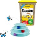 Bundle: Temptations Tasty Chicken Flavor Treats + Frisco Cat Tracks Butterfly Cat Toy