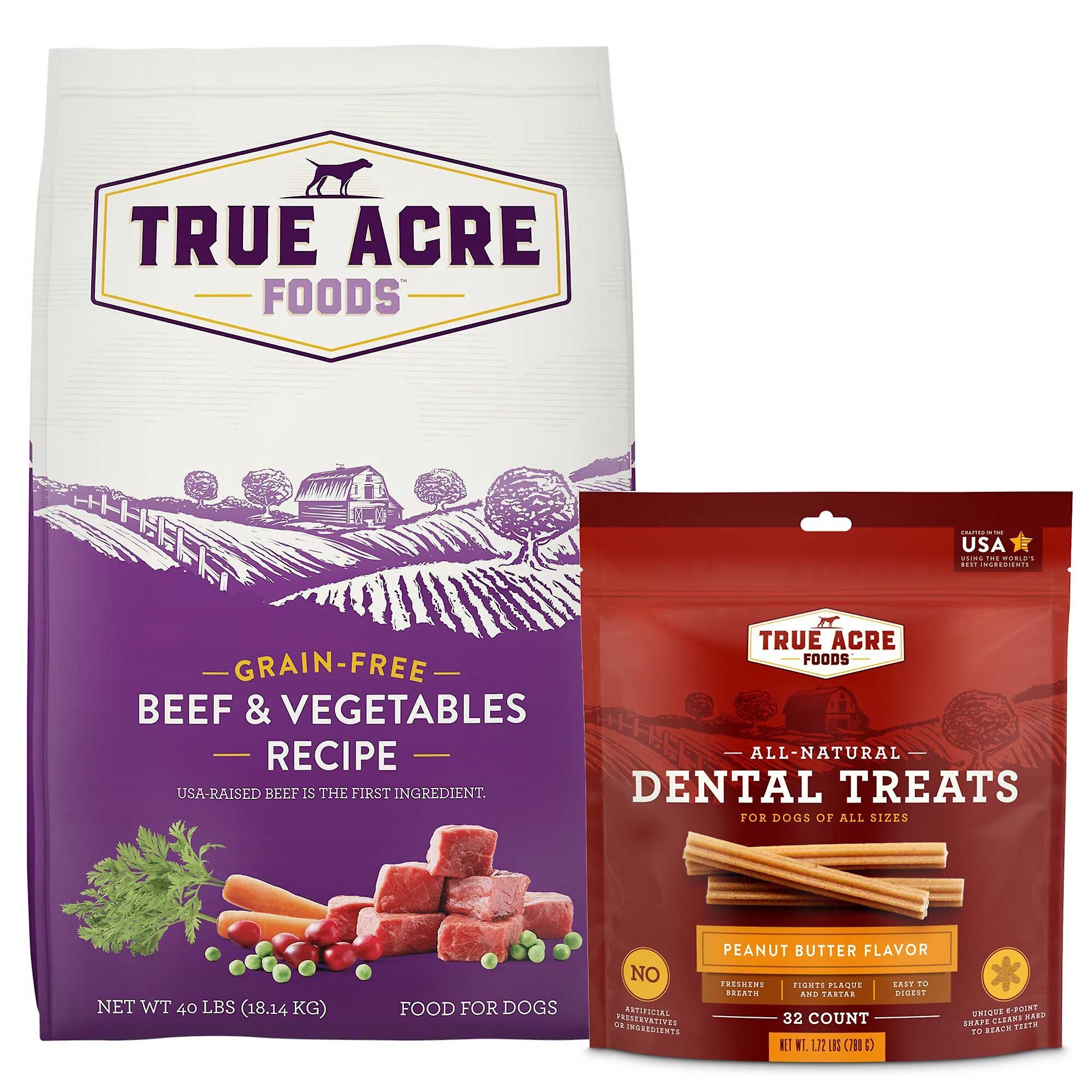 TRUE ACRE FOODS Grain Free Beef Vegetable Dry Dog Food True