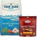 True Acre Foods Grain-Free Chicken & Vegetable Dry Dog Food + All-Natural Dental Chew Sticks, Peanut Butter Flavor