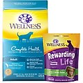 Wellness Complete Health Adult Whitefish & Sweet Potato Recipe Dry Food + WellBites Lamb & Salmon Recipe Soft & Chewy Grain-Free Dog Treats