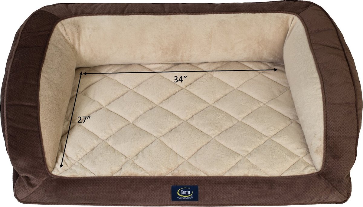 SERTA Quilted Couch Cat & Dog Bed, XLarge, Tan