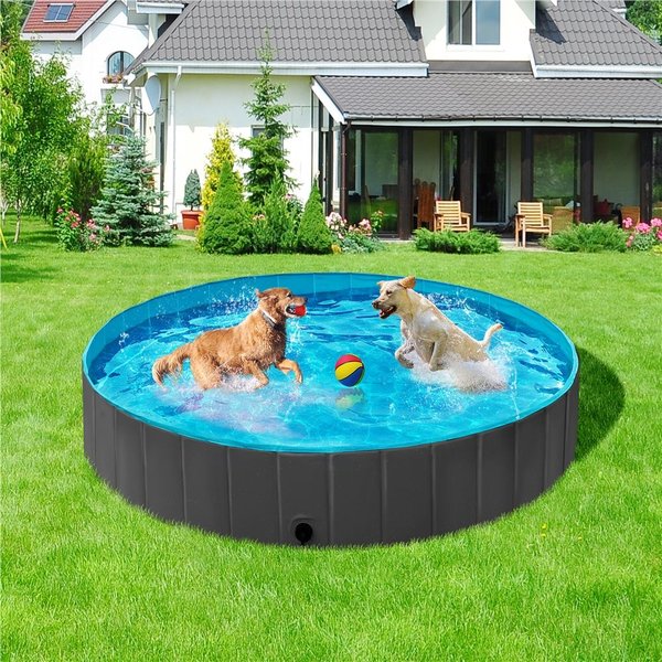 Yaheetech Foldable Outdoor Hard Plastic Dog & Cat Swimming Pool, Black, XX-Large slide 1 of 10
