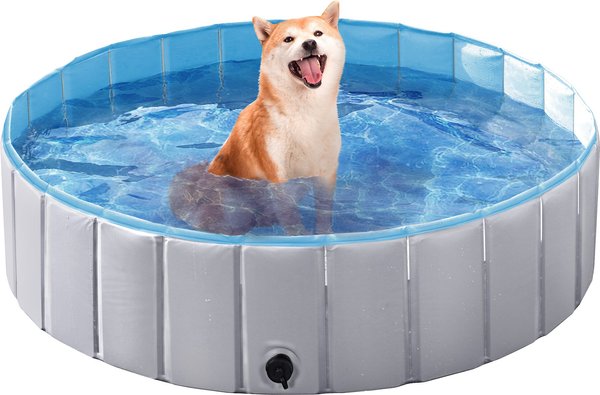 Yaheetech Foldable Outdoor Hard Plastic Dog & Cat Swimming Pool, Gray, Large slide 1 of 10