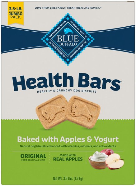 Blue Buffalo Health Bars Baked with Apples & Yogurt Dog Treats, 3.5-lb box slide 1 of 6