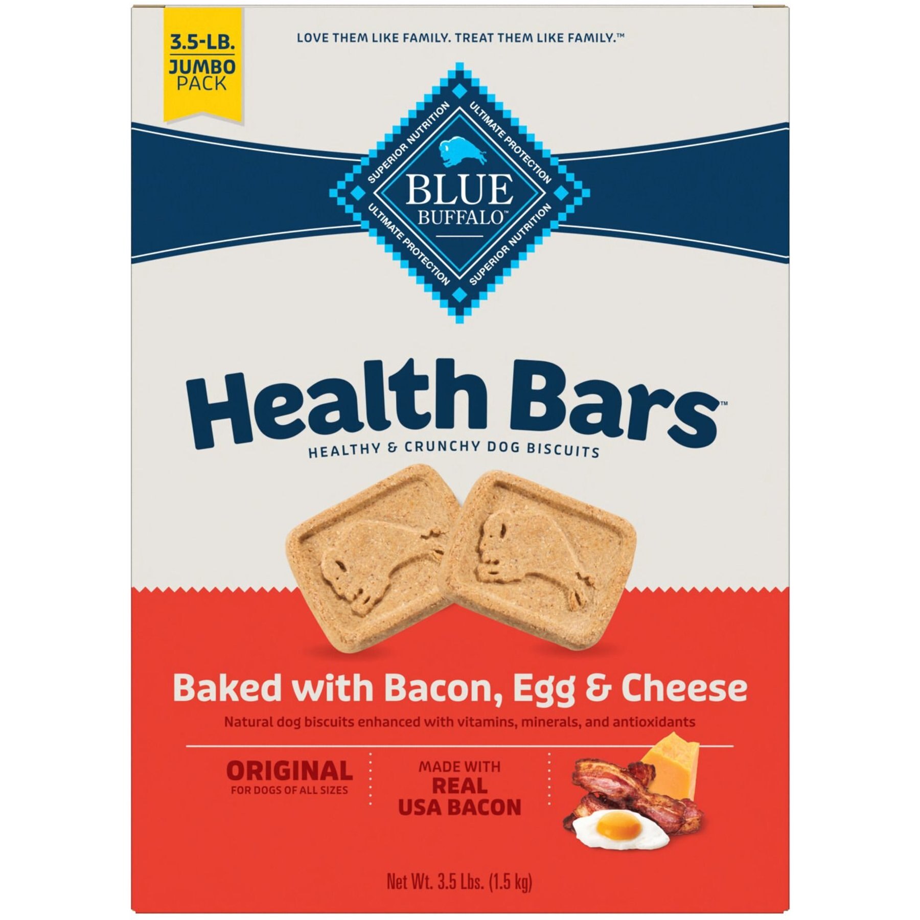 BLUE BUFFALO Health Bars Baked with Bacon Egg Cheese Dog Treats