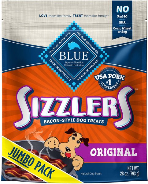 Blue Buffalo Sizzlers with Real Pork Bacon-Style Dog Treats, 28-oz bag slide 1 of 6