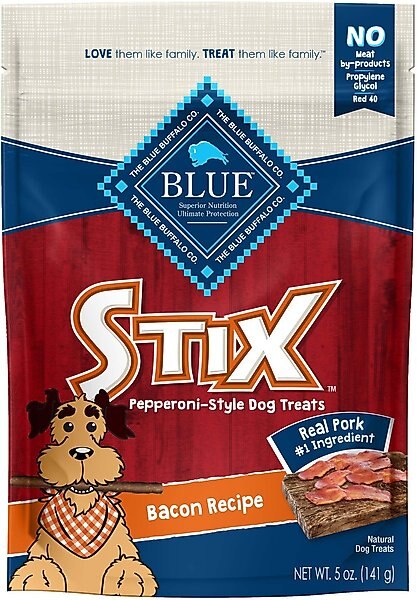 Blue Buffalo Blue Stix Bacon Flavor Pepperoni-Style Dog Treats, 5-oz bag slide 1 of 5
