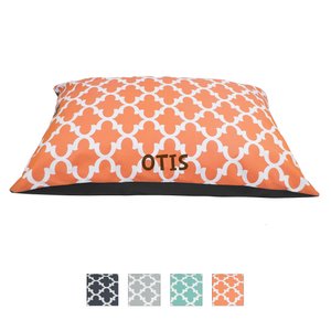 Majestic Pet Trellis Personalized Pillow Cat & Dog Bed, Apache Orange, Small/Medium
