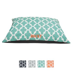 Majestic Pet Trellis Personalized Pillow Cat & Dog Bed, Teal, Large