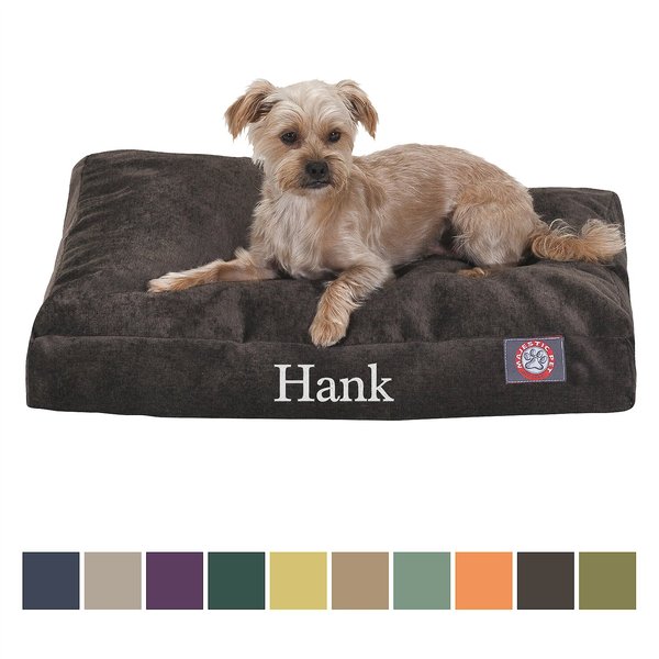 Majestic Pet Shredded Memory Foam Villa Personalized Pillow Cat & Dog Bed w/ Removable Cover, Storm, Small slide 1 of 5
