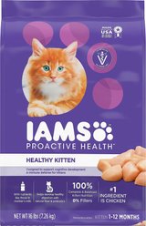 Iams ProActive Health Kitten Dry Food + Perfect Portions Healthy Kitten Chicken Recipe Pate Grain-Free Cat Food Trays slide 2 of 6