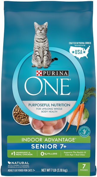 Purina ONE Indoor Advantage Senior 7+ Dry Cat Food, 2 count slide 1 of 10