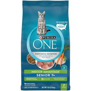 Purina ONE Indoor Advantage Senior 7+ Dry Cat Food, 2 count