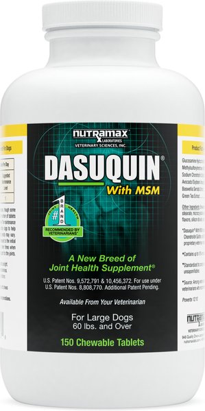 Nutramax Dasuquin with MSM Chewable Tablets Joint Supplement for Large Dogs, 150 count, bundle of 2 slide 1 of 9