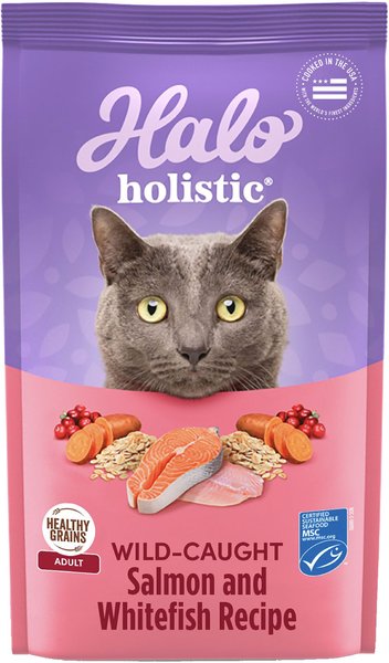 Halo Holistic Wild-Caught Salmon & Whitefish Recipe Dry Cat Food, 6-lb bag, bundle of 2 slide 1 of 11