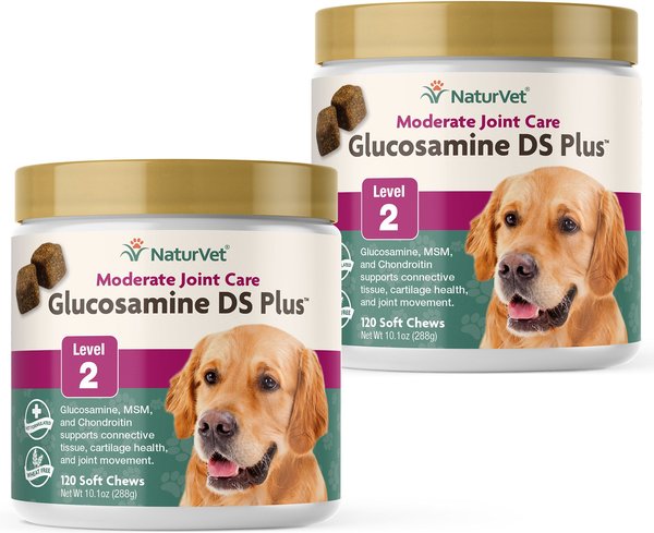 Temporarily Unavailable NATURVET Moderate Care Glucosamine DS Plus Soft Chews Joint Supplement for Cats Dogs 240 count Chewy