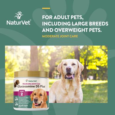 Show full view: NaturVet Moderate Care Glucosamine DS Plus Soft Chews Joint Supplement for Cats & Dogs, 240 count slide 3 of 7
