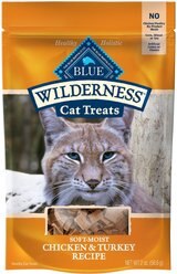 Blue Buffalo Wilderness Chicken & Turkey Grain-Free Cat Treats, 2-oz bag, bundle of 2