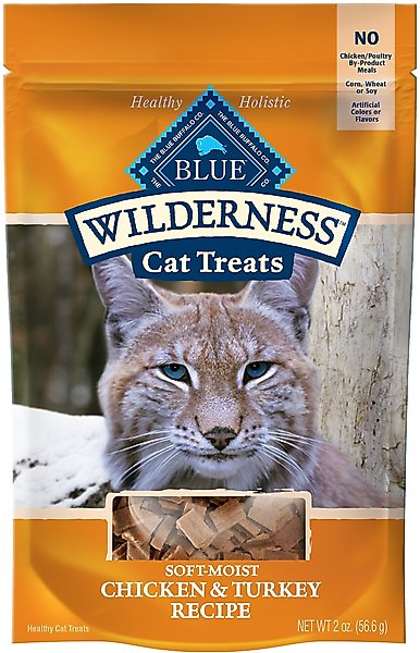 Blue Buffalo Wilderness Chicken & Turkey Grain-Free Cat Treats, 2-oz bag, bundle of 2 slide 1 of 6