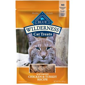 Blue Buffalo Wilderness Chicken & Turkey Grain-Free Cat Treats, 2-oz bag, bundle of 2