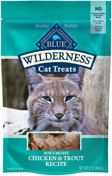 Blue Buffalo Wilderness Chicken & Trout Grain-Free Cat Treats, 2-oz bag, bundle of 6 slide 1 of 6